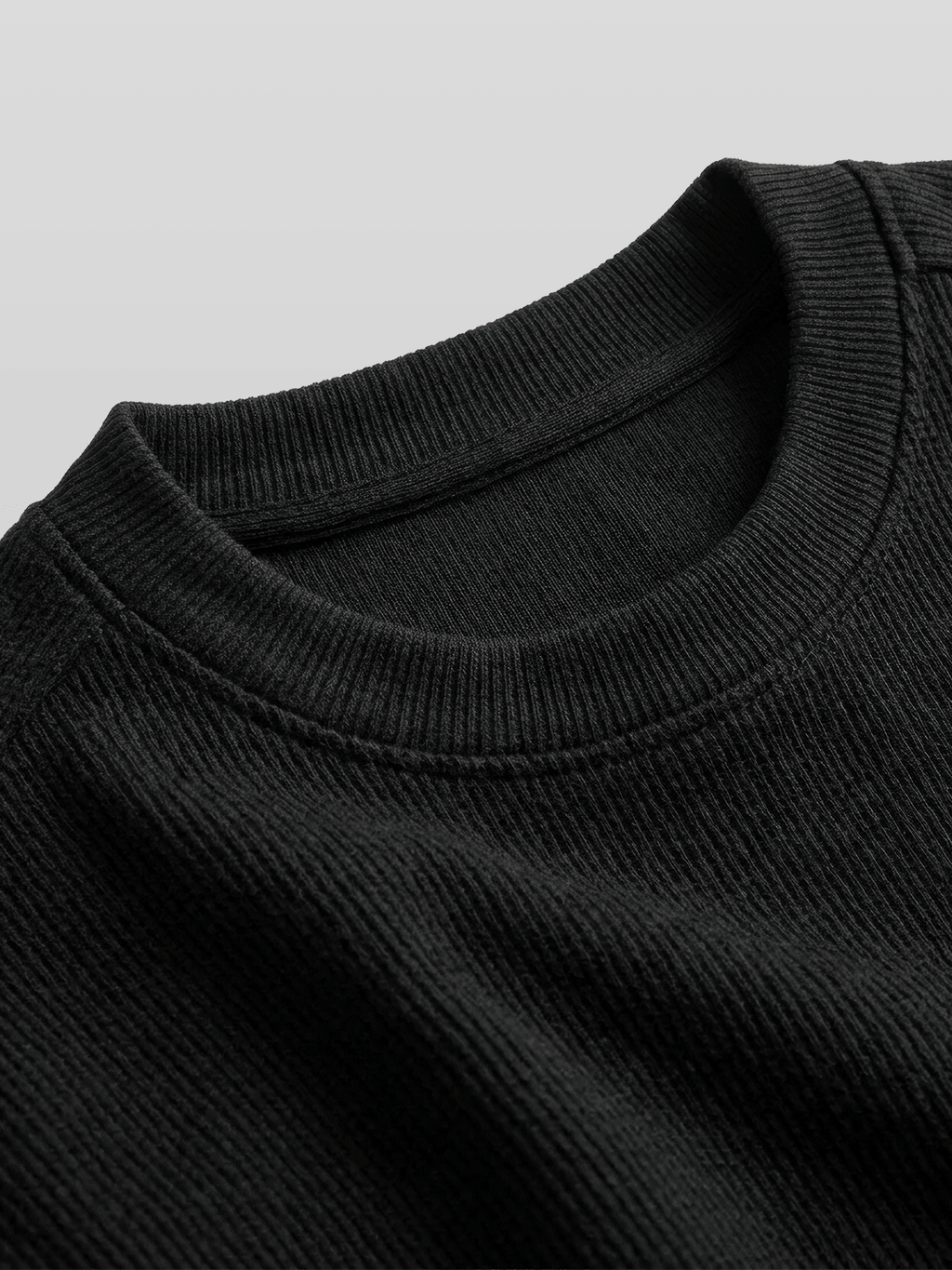 Muscle-Fit Ribbed Long Sleeve T-Shirt Gray