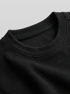 Muscle-Fit Ribbed Long Sleeve T-Shirt Gray