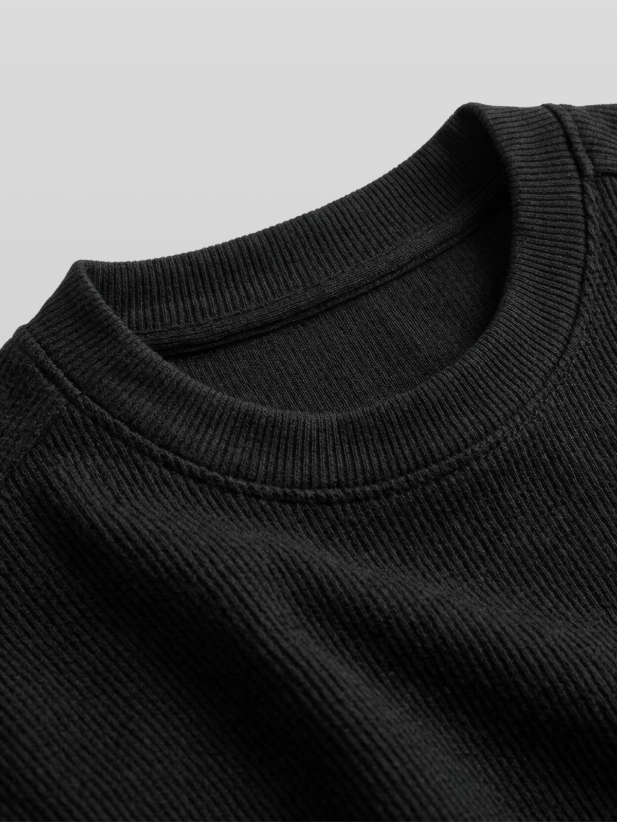 Muscle-Fit Ribbed Long Sleeve T-Shirt Gray
