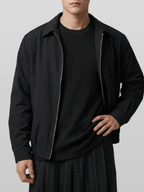 Muscle-Fit Ribbed Long Sleeve T-Shirt Gray