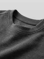 Muscle-Fit Ribbed Long Sleeve T-Shirt Gray
