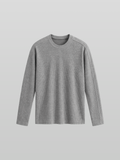 Muscle-Fit Ribbed Long Sleeve T-Shirt Gray