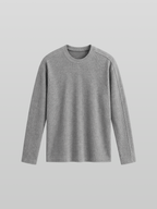 Muscle-Fit Ribbed Long Sleeve T-Shirt Gray