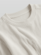 Muscle-Fit Ribbed Long Sleeve T-Shirt Gray