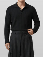 Muscle-Fit Venice Collar Long Sleeve T-Shirt