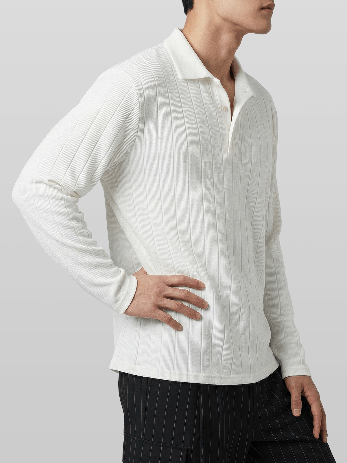 Muscle-Fit Venice Collar Long Sleeve T-Shirt