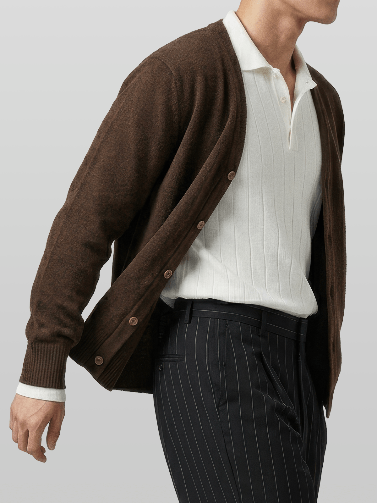 Muscle-Fit Venice Collar Long Sleeve T-Shirt