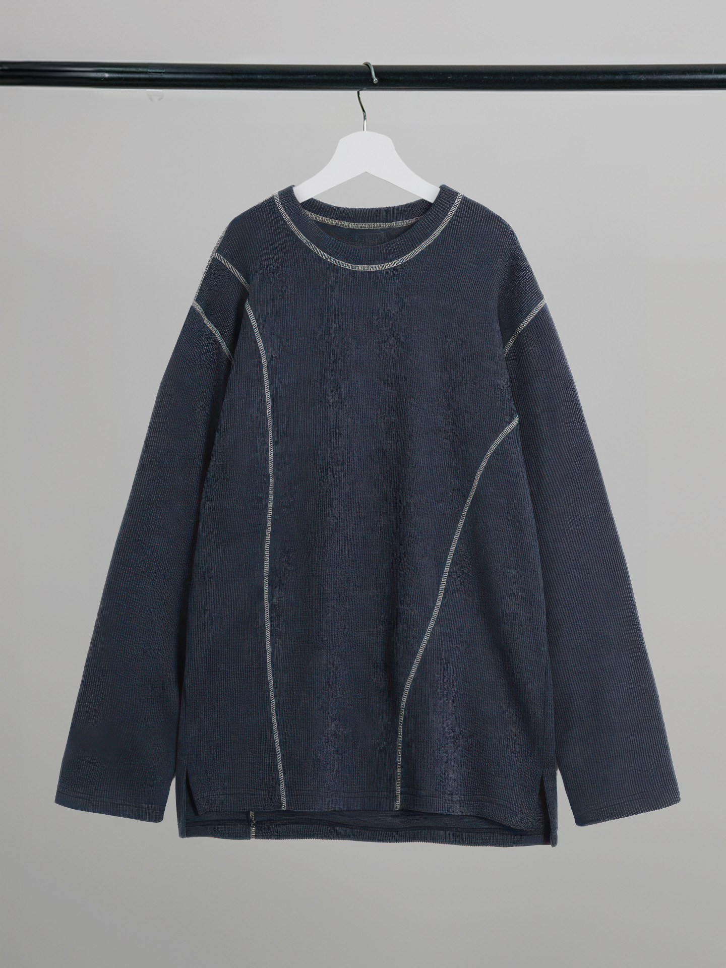 Contrast Stitch Long Sleeve Top