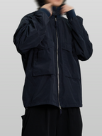 Utility Jacket Dark-Navy – Front view | clean essentials / minimalist | UNPROVEN