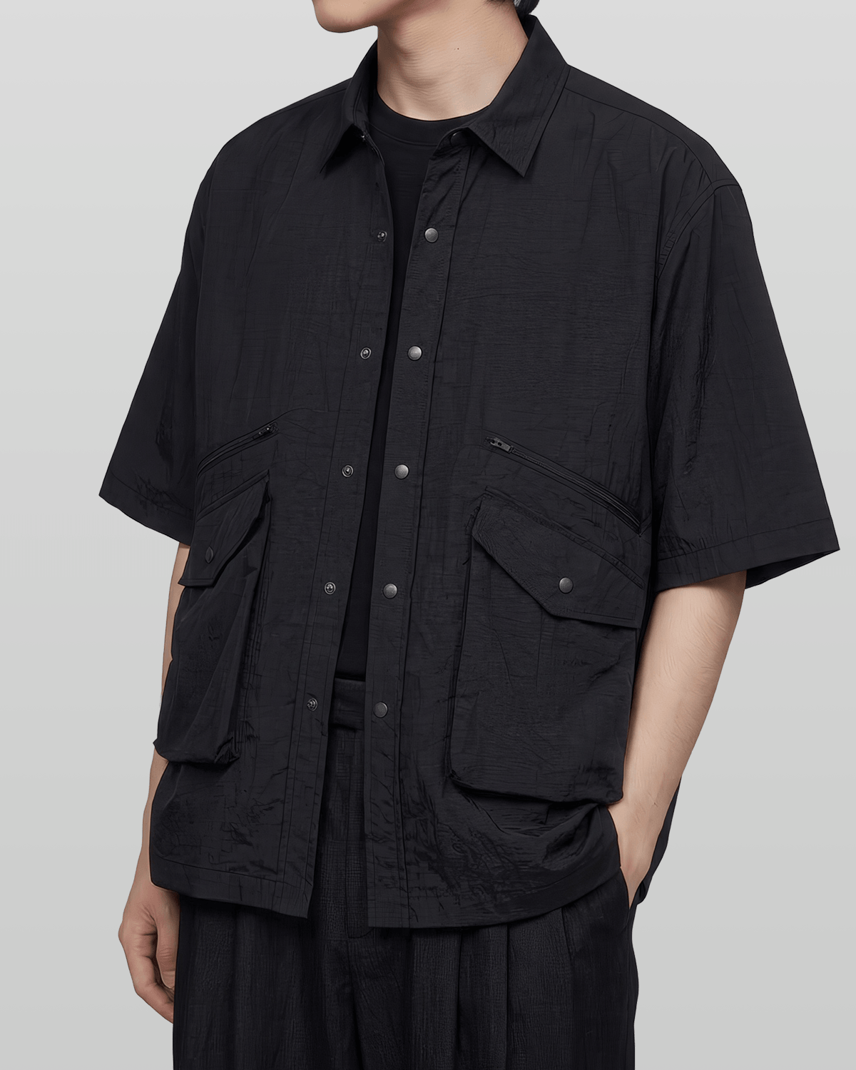 Nylon Utility Short Sleeve Shirt