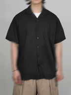 Open Collar Shirt black – Front view | relaxed tailoring / semi-wide fit | UNPROVEN