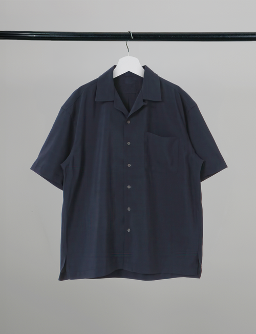Open Collar Shirt black – Detail | relaxed tailoring / semi-wide fit | UNPROVEN