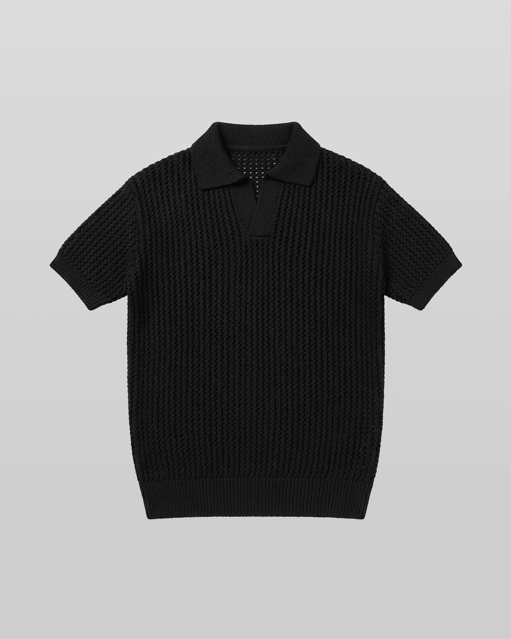 Open Collar Linen Knit Top