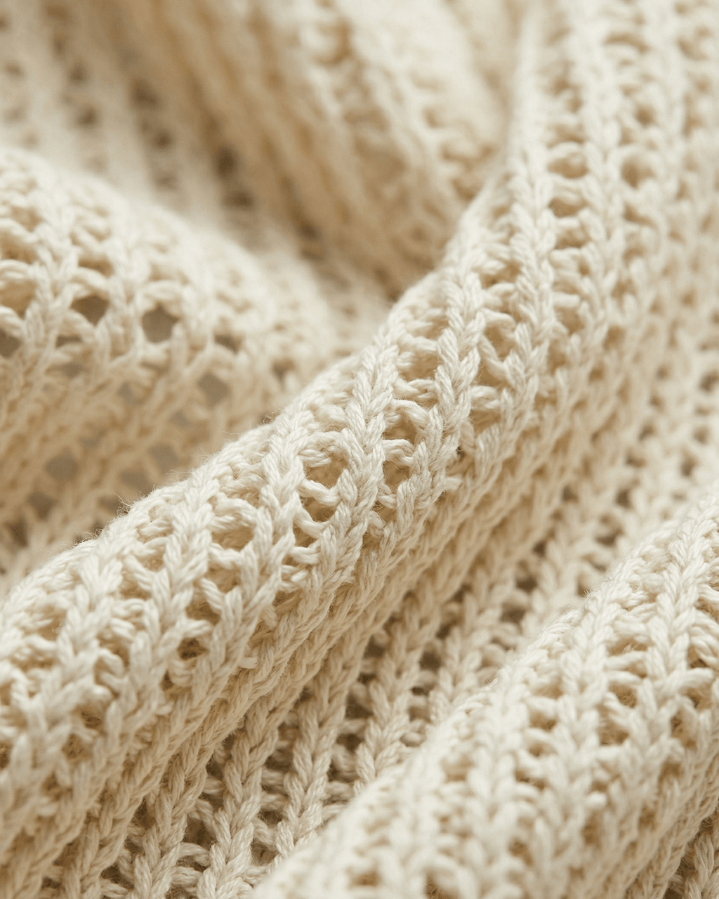 Open Collar Linen Knit Top