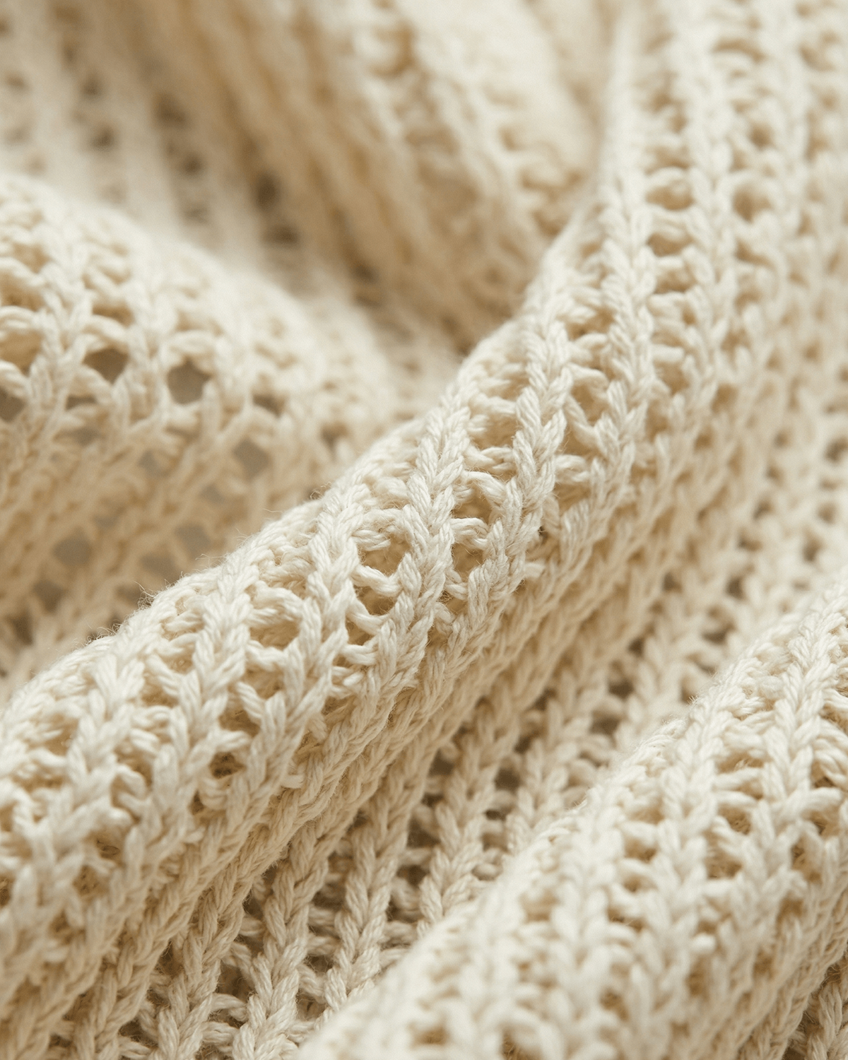 Open Collar Linen Knit Top