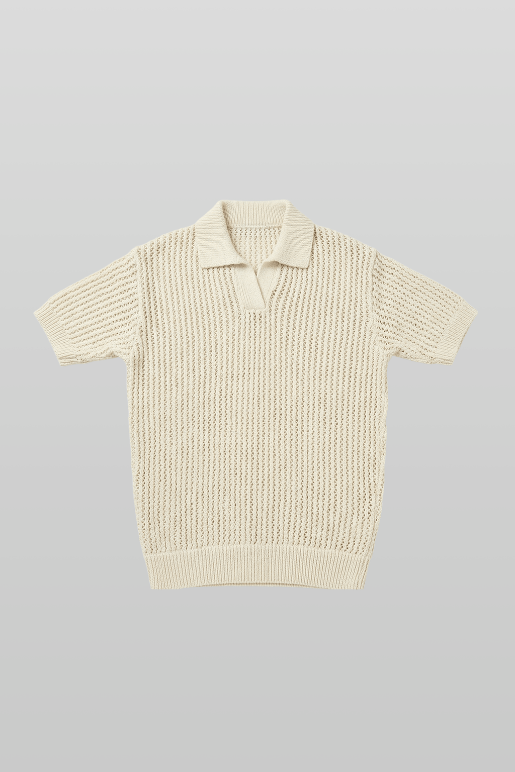 Open Collar Linen Knit Top