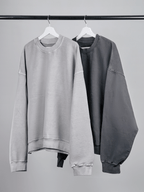 Oversized Sweatshirt Charcoal front - cleanfit minimal - UNPROVEN