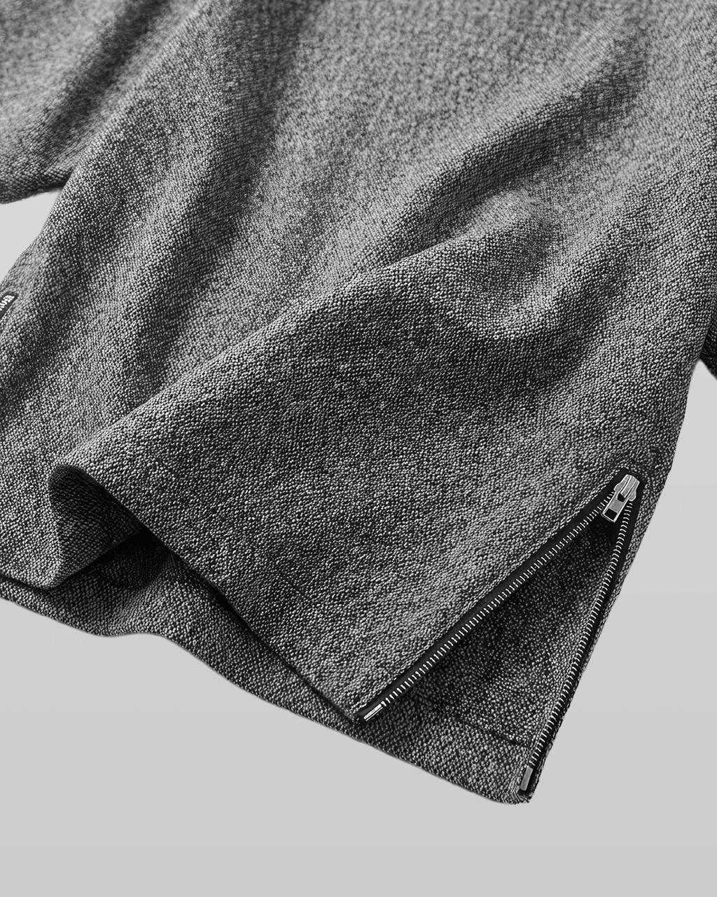 Oversized Side Zip Tweed T-Shirt