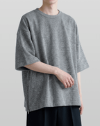 Oversized Side Zip Tweed T-Shirt