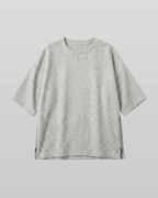 Oversized Side Zip Tweed T-Shirt