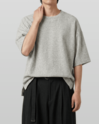 Oversized Side Zip Tweed T-Shirt
