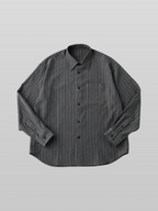 Striped Shirt Charcoal front - cleanfit minimal - UNPROVEN