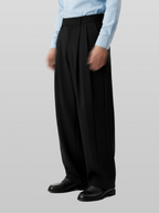 Wide Pants Black front - cleanfit minimal - UNPROVEN