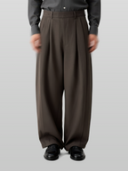 Wide Pants Dark-Beige – Front view | clean essentials / minimalist | UNPROVEN