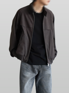 Harrington Jacket Ash-Brown – Front view | clean essentials / minimalist | UNPROVEN