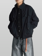 Harrington Jacket Black – Front view | clean essentials / minimalist | UNPROVEN