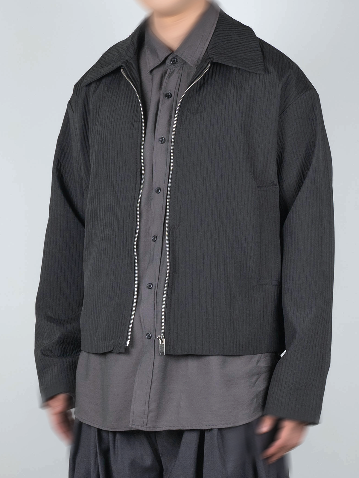 Pleated Zip Jacket