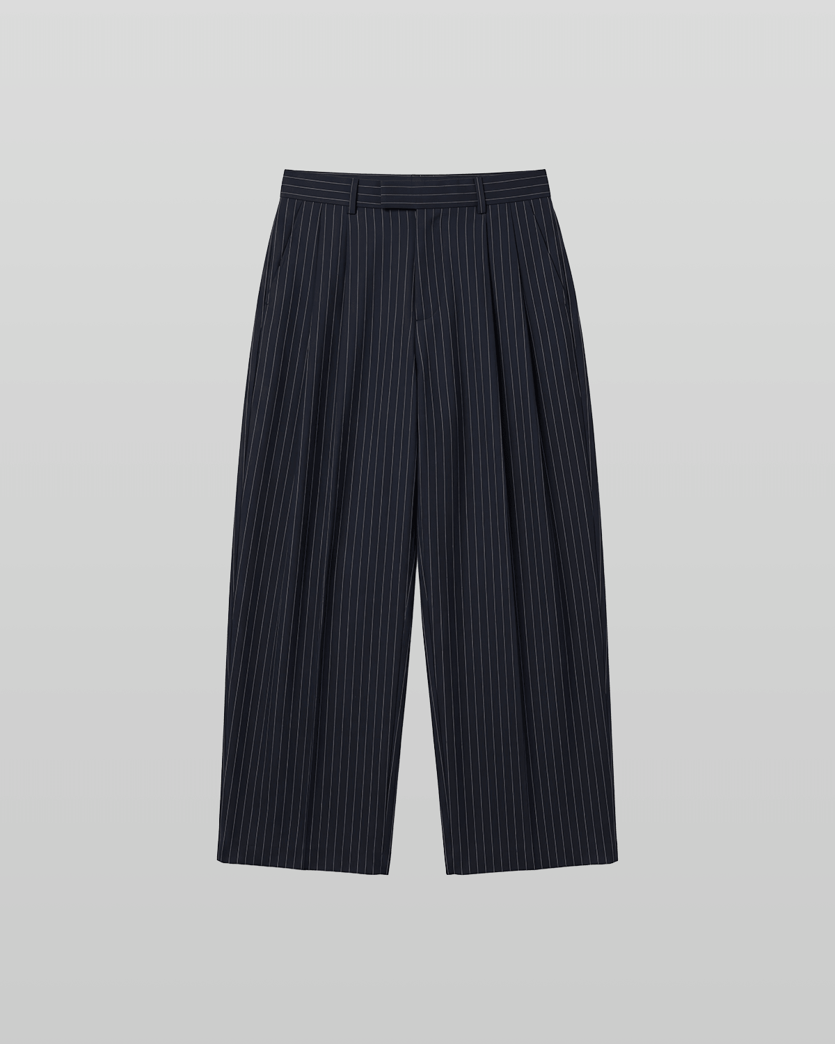 Pleated Striped Wide Pants