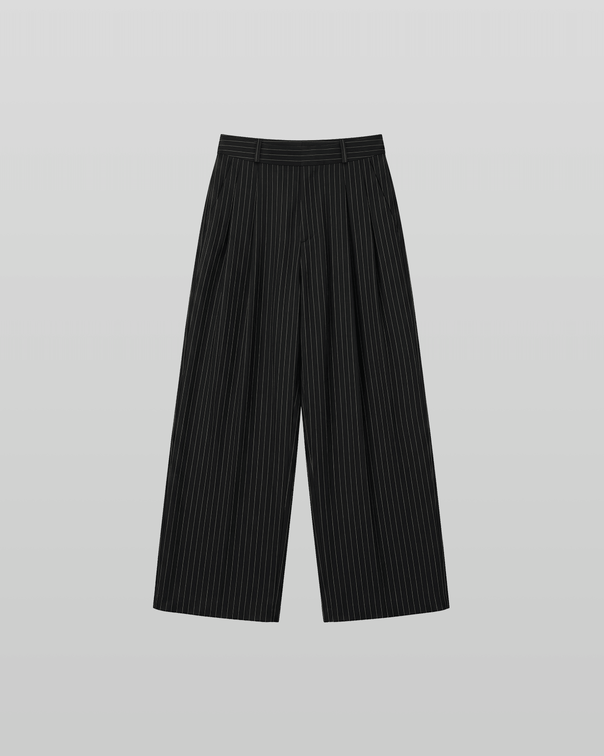 Pleated Striped Wide Pants