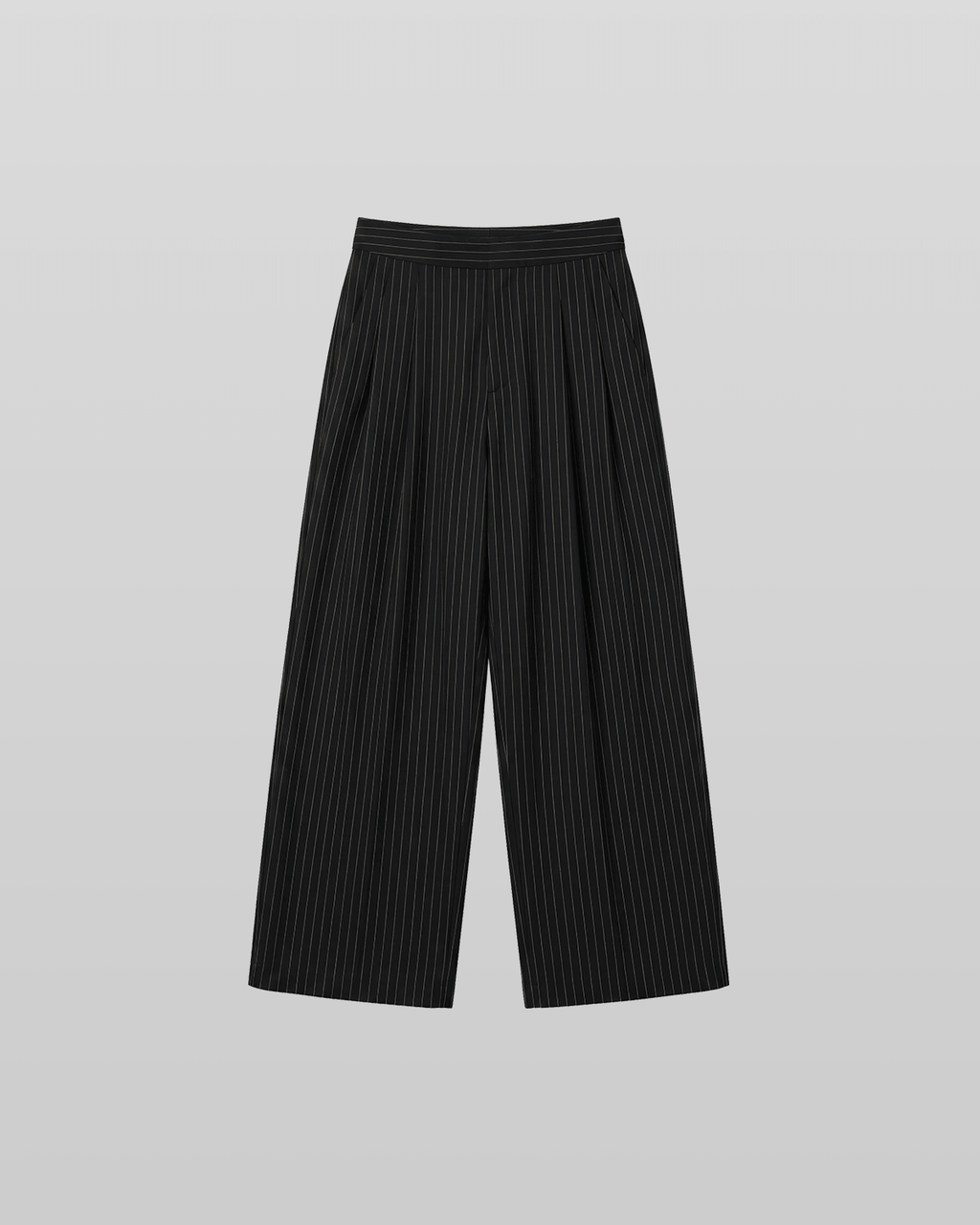 Pleated Striped Wide Pants