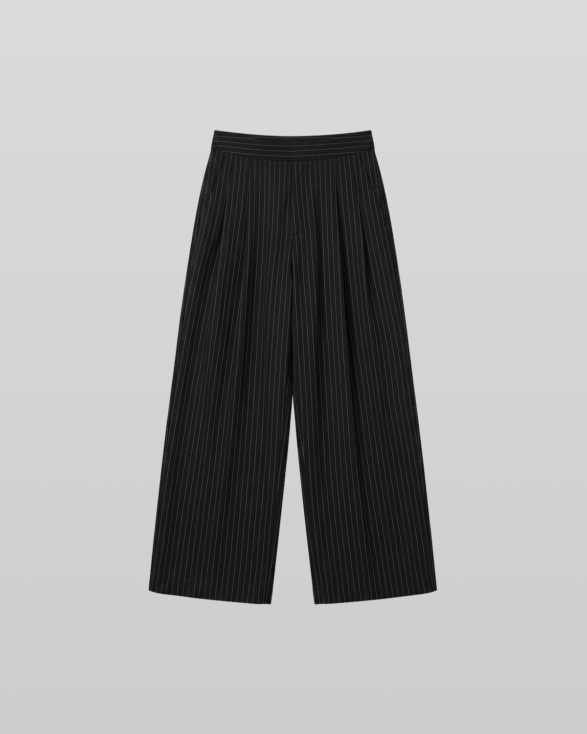 Pleated Striped Wide Pants