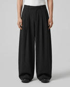 Pleated Striped Wide Pants