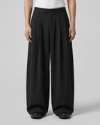 Pleated Striped Wide Pants