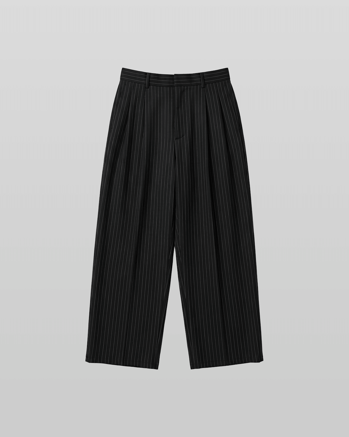 Pleated Striped Wide Pants