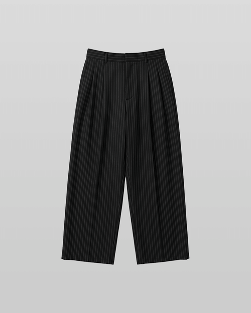 Pleated Striped Wide Pants