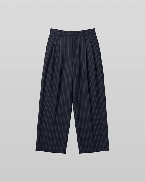Pleated Striped Wide Pants