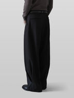 Wide Pants Black – Front view | clean essentials / minimalist | UNPROVEN