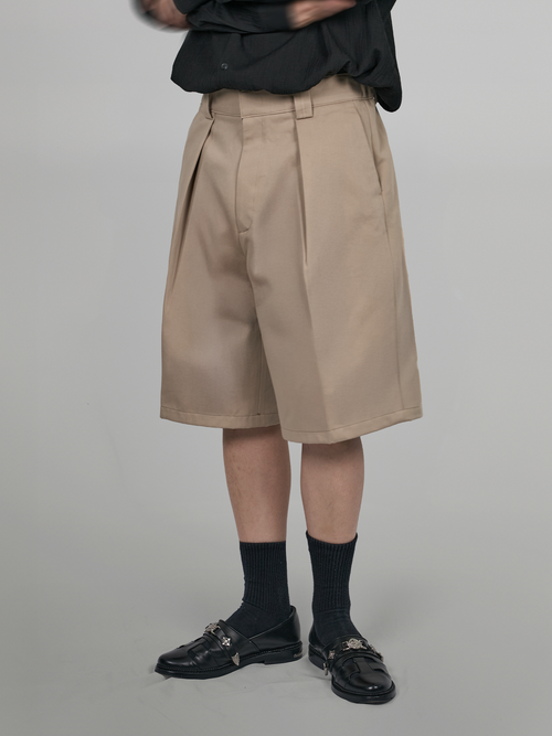 Pleated Wide Shorts