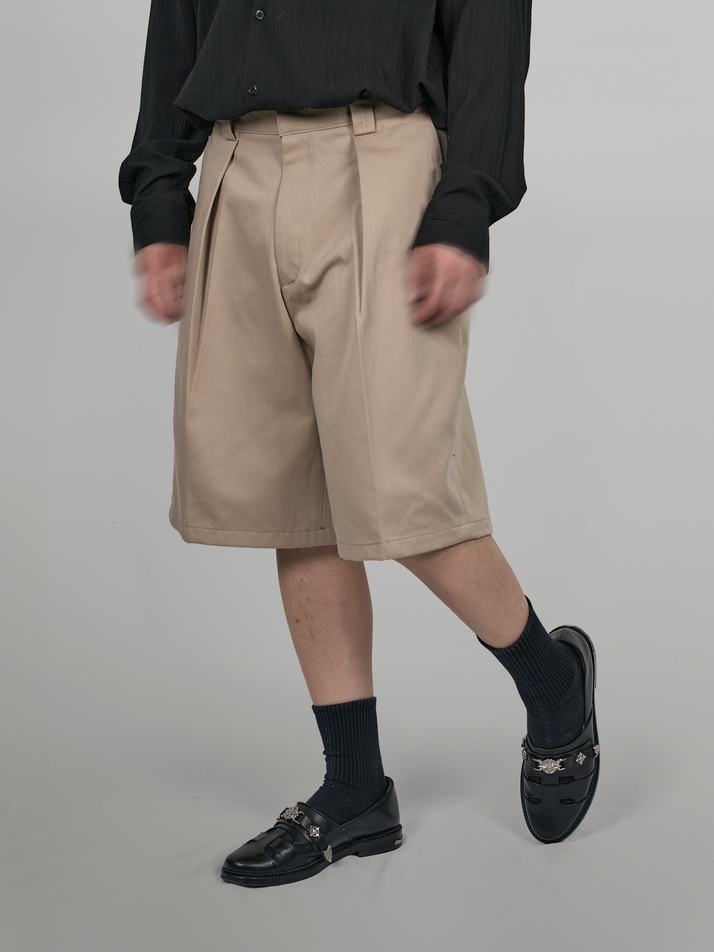 Pleated Wide Shorts