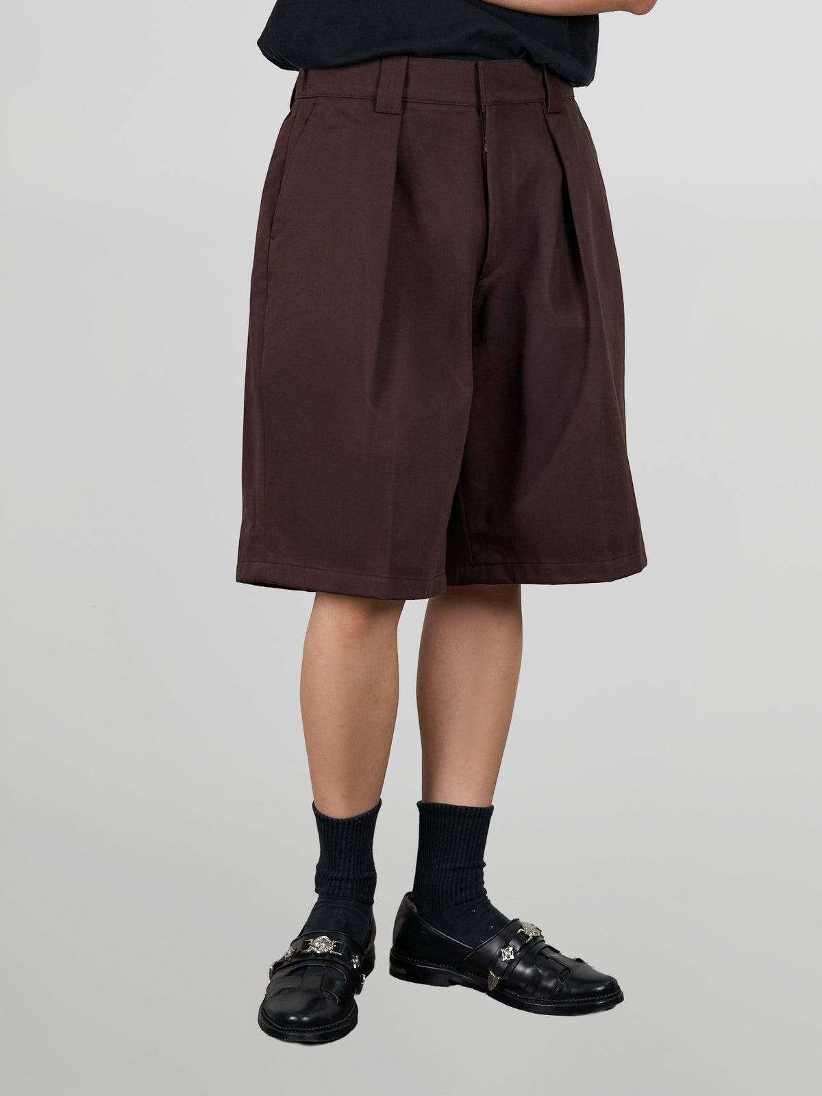 Pleated Wide Shorts