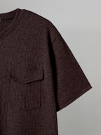 Double Pocket Henley T-Shirt black – Detail close-up | clean essentials / relaxed fit | UNPROVEN
