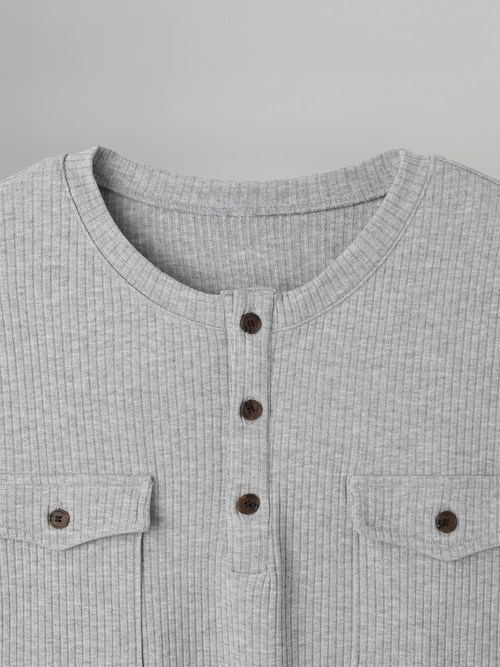 Double Pocket Henley T-Shirt