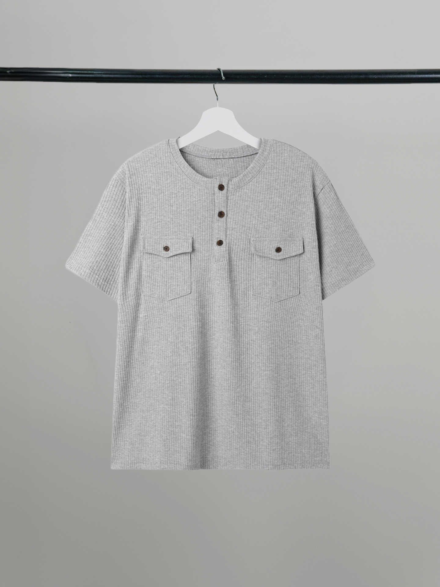 Double Pocket Henley T-Shirt