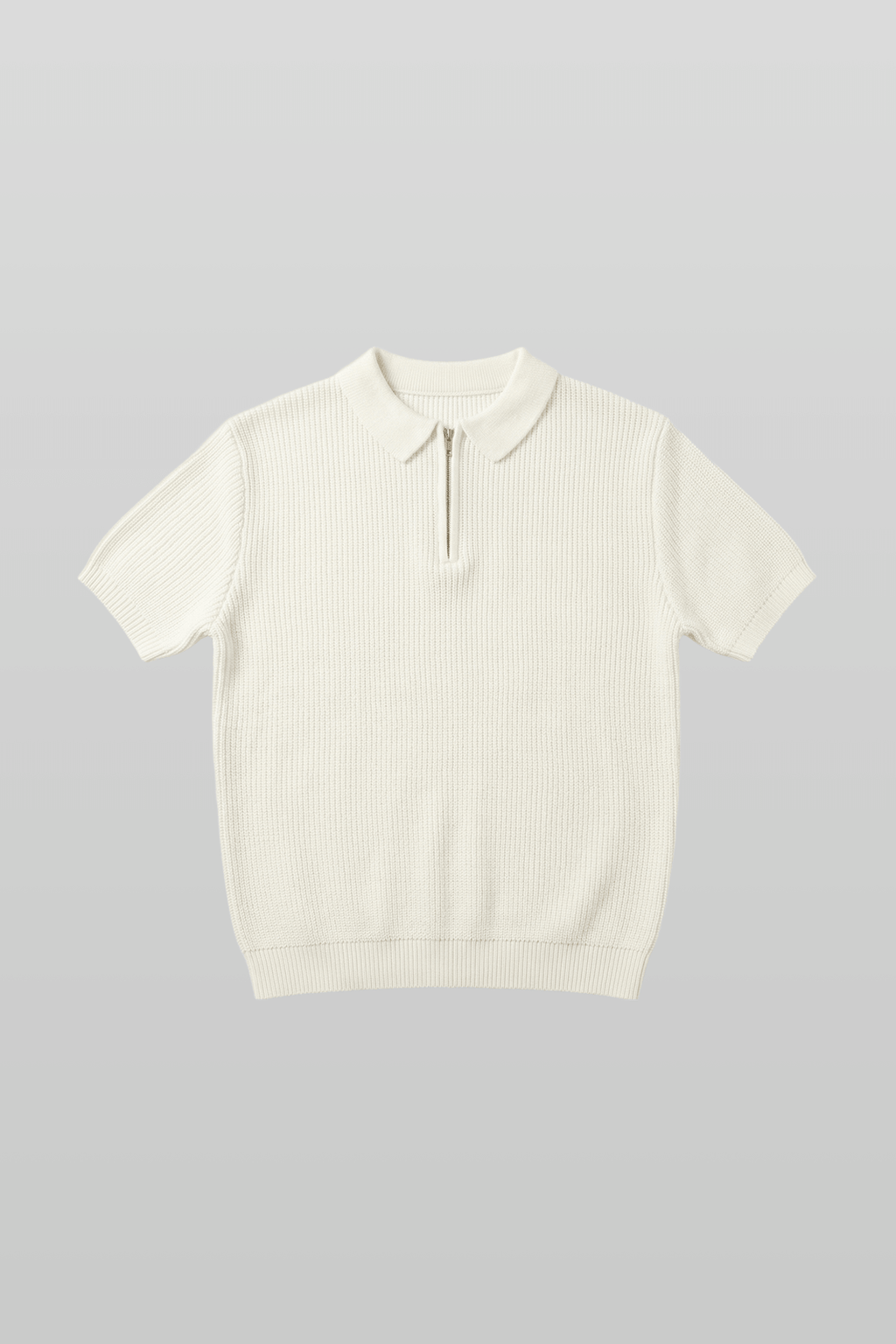 Quarter-Zip Collar Knit Top