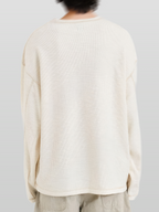 Stitch Waffle T-Shirt Ivory front - cleanfit minimal - UNPROVEN