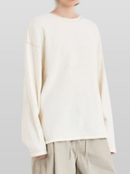 Stitch Waffle T-Shirt Ivory front - cleanfit minimal - UNPROVEN